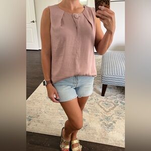 Cabi 3603 Button-Up Blouse Blush Pink Small